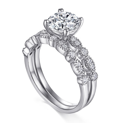 Anillo de Plata 925 con Diamante Simulado Chapado en Oro Rosa - Juego de Anillos de Moda Resistente al Deslustre - Image 10