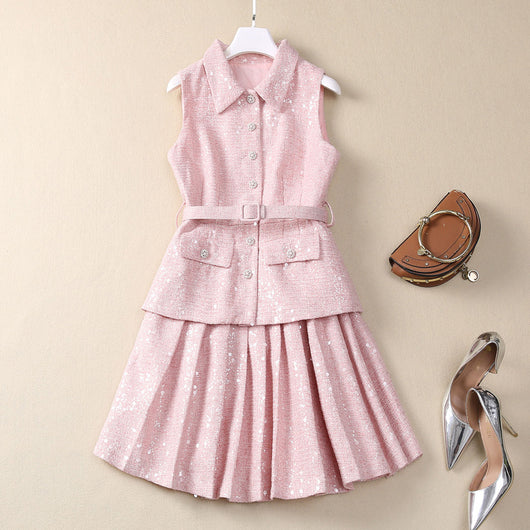 Vestido Corto Elegante con Lentejuelas y Volantes - Image 2