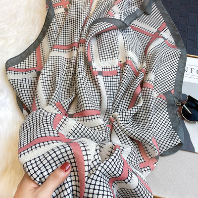 Bufanda Coreana de Invierno Rombos Versátil para Mujer - Image 8
