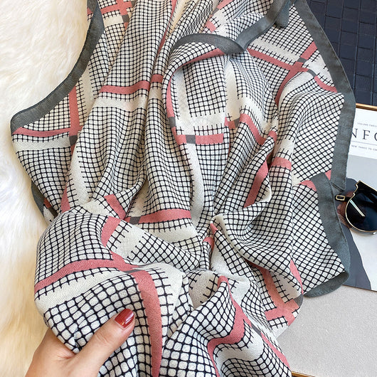 Bufanda Coreana de Invierno Rombos Versátil para Mujer - Image 8