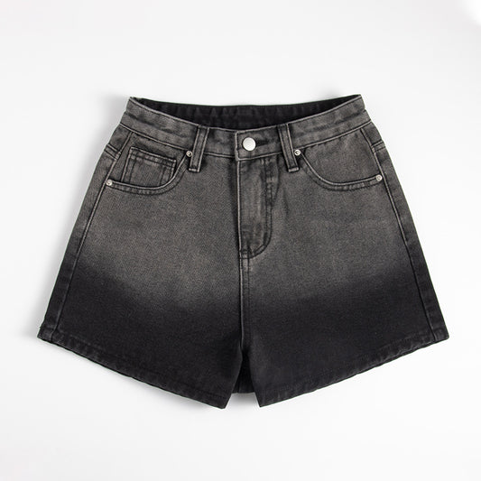 Shorts Denim Cintura Alta Mujer Corte Delgado