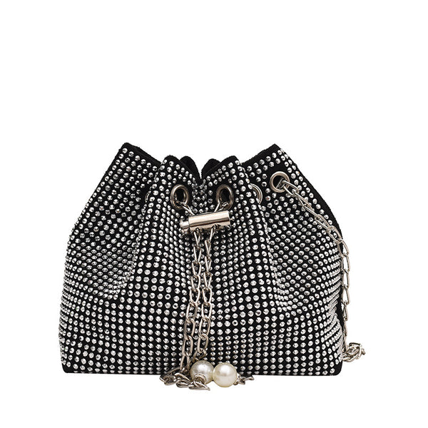 Bolso Bandolera Diagonal con Cadena de Diamantes
