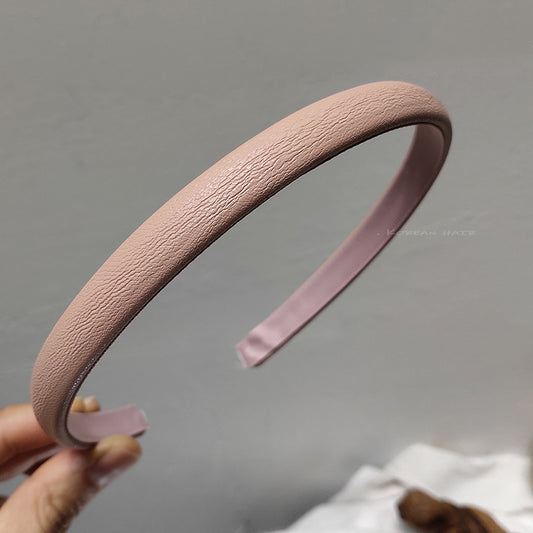 Cinta para el Cabello de Cuero Texturizado Color Sólido Estilo Retro Vintage - Image 2