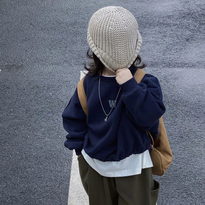 Gorro Infantil de Lana Tejida Otoño Invierno - Diseño Cáscara de Melón - Image 2