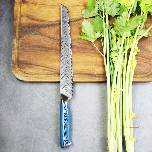 Cuchillo Kiryu Damasco Ámbar - Acero VG-10 67 Capas con Mango de Resina Mama