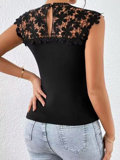 Blusa Sin Mangas con Encaje Elástica para Mujer - Image 6