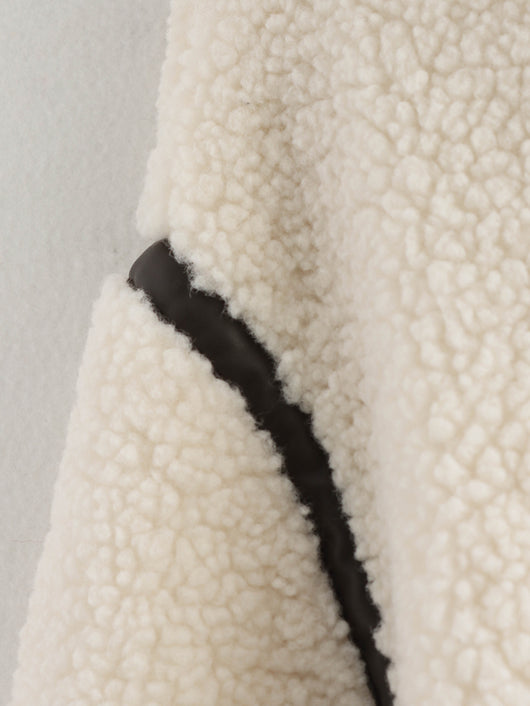 Abrigo Mujer Cuello Alto Contraste Botones Suelto y Cálido Invierno - Image 15