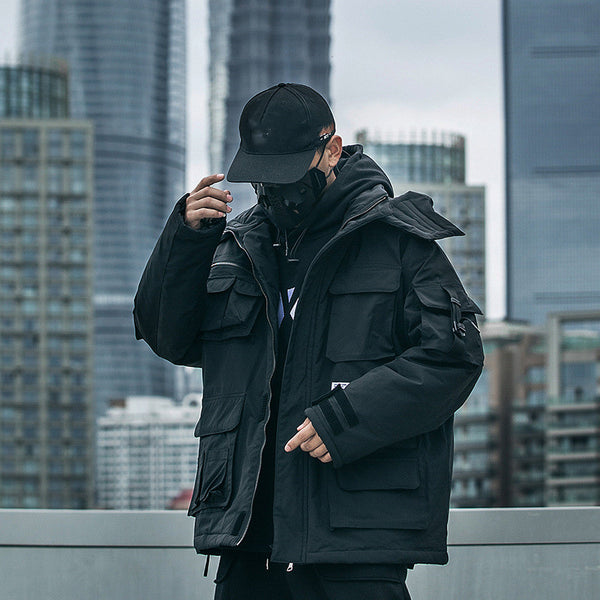 Chaqueta de Invierno de Algodón para Hombre con Capucha Suelta