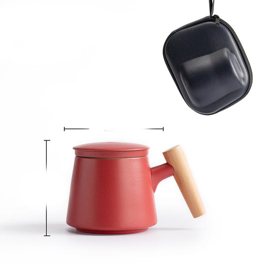 Taza de Cerámica Minimalista para Oficina con Mango de Madera - Image 22