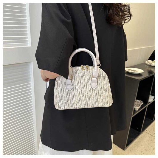 Bolsa Mensajera Tejida Portátil de Estilo Casual - Image 12