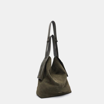 Bolso Tote de Gamuza con Correa Cruzada y Asas para Hombro - Image 7