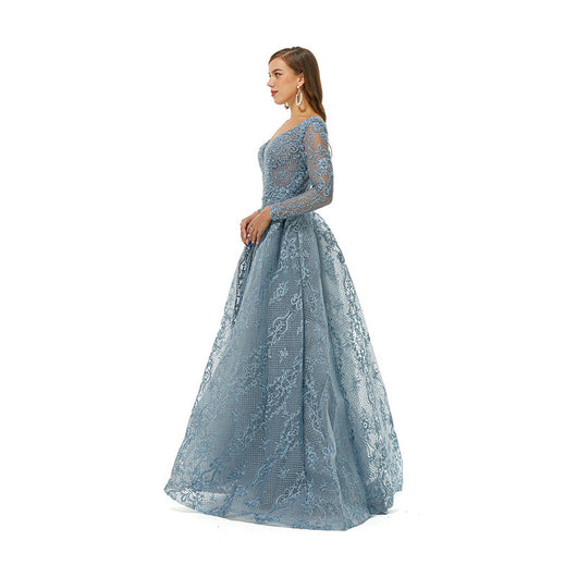 Vestido de Noche Elegante con Encaje Calado y Textura Luxury - Image 12