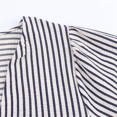 Blusa Rayada con Moño - Manga Corta Versátil para Verano - Image 12