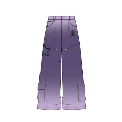 Pantalones Chaopai Púrpura Rectos de Pierna Ancha - Image 11