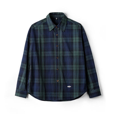 Camisa a Cuadros Azul Verdoso Retro para Hombre - Image 5