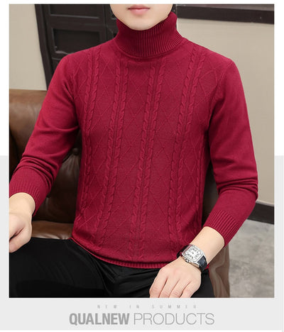 Suéter de Cuello Alto para Hombre con Tejido Trenzado - Image 10