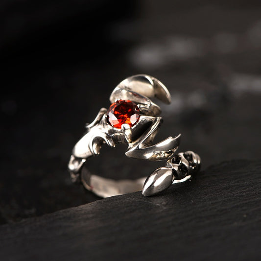 Anillo de Plata 925 Tailandesa Vintage Escorpión Rey Personalidad para Hombre