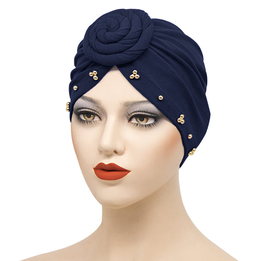 Bandana Sombrero Floral con Base de Placa Perlas para Mujer - Image 28
