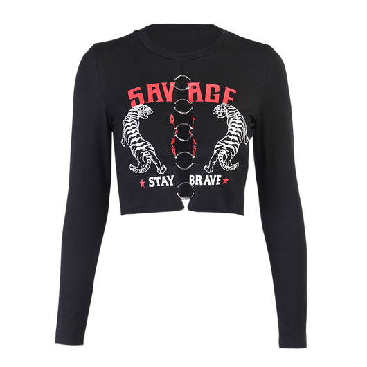 Blusa Ajustada de Manga Larga Cuello Redondo para Mujer - Image 7