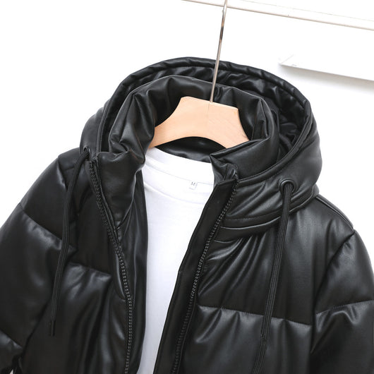 Chaqueta de Cuero Acolchada para Mujer - Calidez y Estilo - Image 8