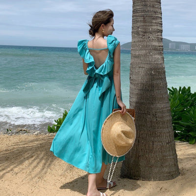 Vestido Coreano Retro Francés Slim para Mujer