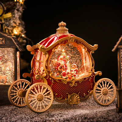 Caja de Música Navideña con Bola de Cristal - Diseño Elegante Abuelo en Trineo - Image 3