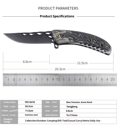 Cuchillo Táctico Plegable de Acero Inoxidable para Camping y Defensa Personal - Image 8