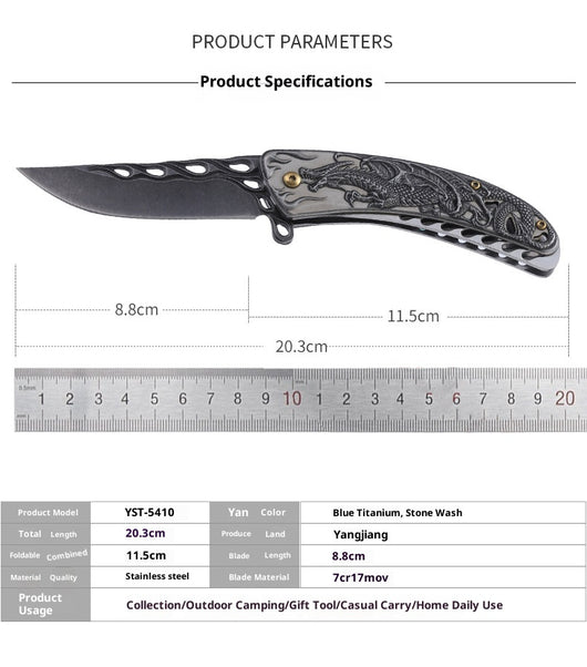 Cuchillo Táctico Plegable de Acero Inoxidable para Camping y Defensa Personal - Image 8