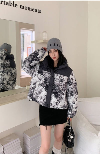 Chaqueta Acolchada Suelta Estampada - Abrigo Corto Grueso - Image 35