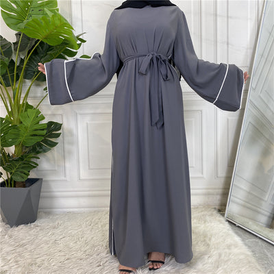 Vestido Blanco Liso Talla Grande para Mujer con Cordones Laterales - Image 9