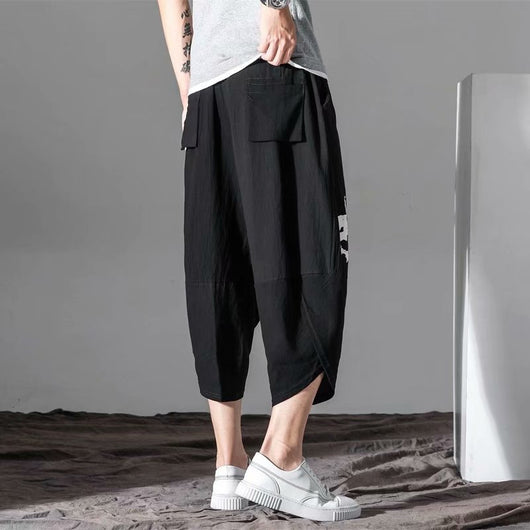 Pantalones Cropped Holgados Talla Grande Estilo Japonés para Hombre - Image 2