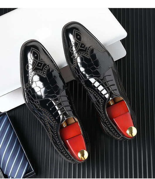 Zapatos Oxford Brogue de Cuero para Hombre - Punta Cuadrada Estilo Japonés - Image 19
