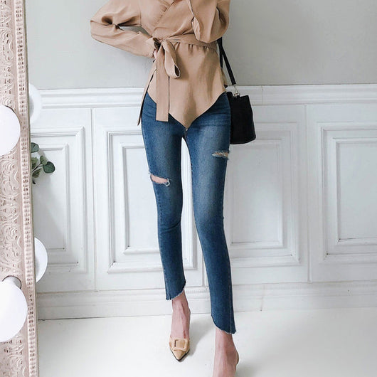 Pantalones Vaqueros Rotos Cintura Baja Ajuste Skinny - Image 12