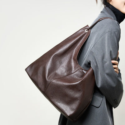 Bolso Tote Grande de Cuero Curtido Vegetal con Textura - Image 4