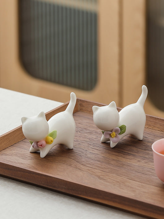 Juego de Ceremonia de Té Felino en Cerámica - Image 23