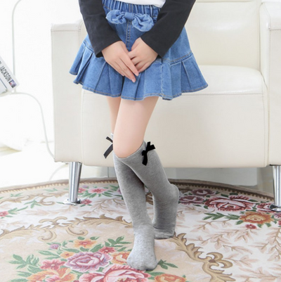 Calcetines de Algodón a Rayas con Moño para Niñas - Image 5