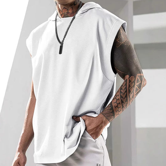 Chaleco Deportivo Holgado sin Mangas con Capucha para Hombre - Image 3
