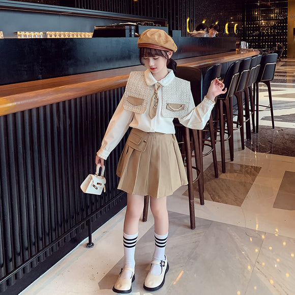 Vestido Uniforme Escolar Plisado Estilo Internacional