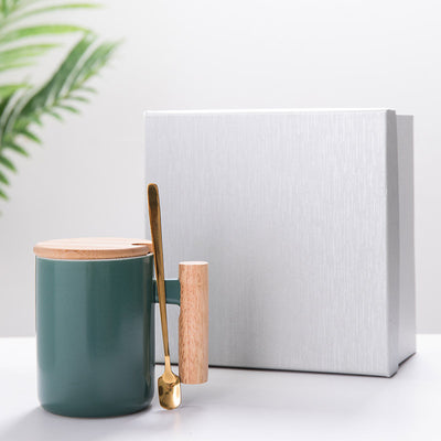 Taza de Cerámica Recta con Asa de Madera - Image 25