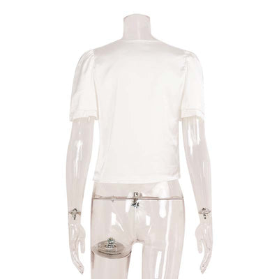 Blusa Ajustada con Escote V y Detalles de Encaje - Image 20