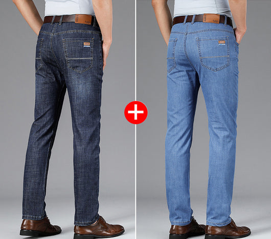 Pantalones Vaqueros Hombre Verano Ice Silk Ultradelgados Rectos Elásticos - Image 7