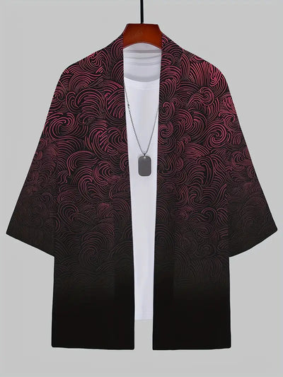 Cardigan Suelto Estampado 3D Versátil para Hombre - Image 13