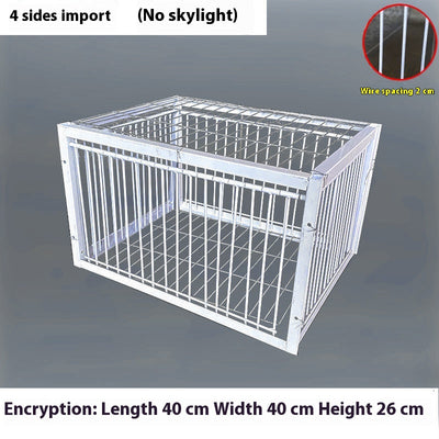 White wire pigeon cage with two side entrances and a skylight, measuring 60x40x26 cm with 2cm wire spacing. - Image 9