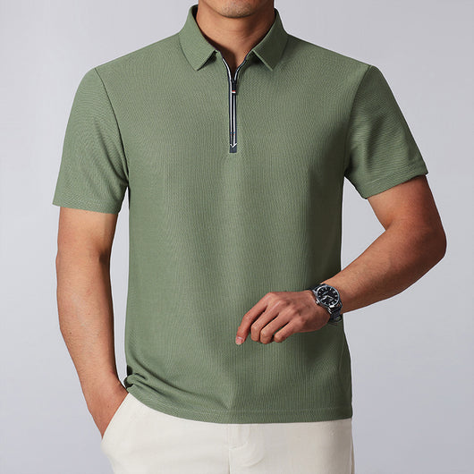 Camisa Casual Hombre Cuello Alto con Cierre - Manga Corta Transpirable - Image 11