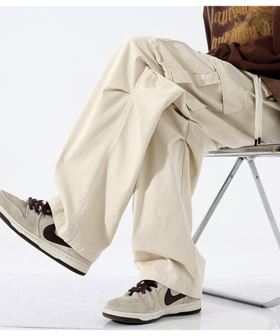 Pantalones Plisados Retro para Hombre - Corte Recto Casual Tendencia - Image 10