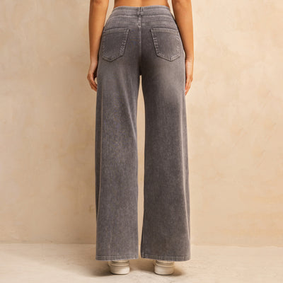 Jeans Cintura Alta Grises Holgados para Mujer - Image 4