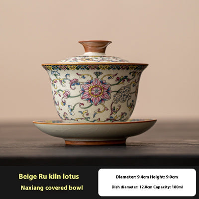 Juego de Taza Gaiwan Ru Ware Azul y Blanco - Té Tradicional Chino - Image 13