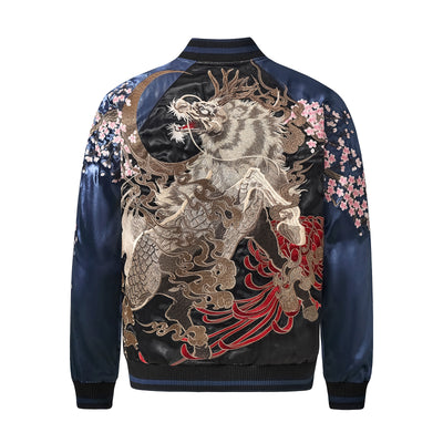 Chaqueta Beisbolera Kylin Beast Bordada - Estilo Clásico Reforzado - Image 5
