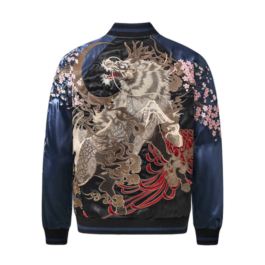 Chaqueta Beisbolera Kylin Beast Bordada - Estilo Clásico Reforzado - Image 5