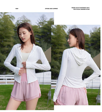 Chaqueta Yoga Ajustada UPF50 Protección Solar para Mujeres - Image 22